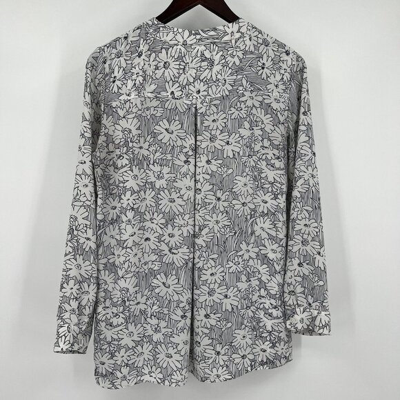 Banana Republic Womens Floral Print Long Sleeve Blouse S Small - Picture 6 of 7